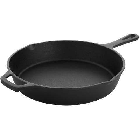 10 Inch Round Preseasoned Cast Iron Frying Pan with Handle