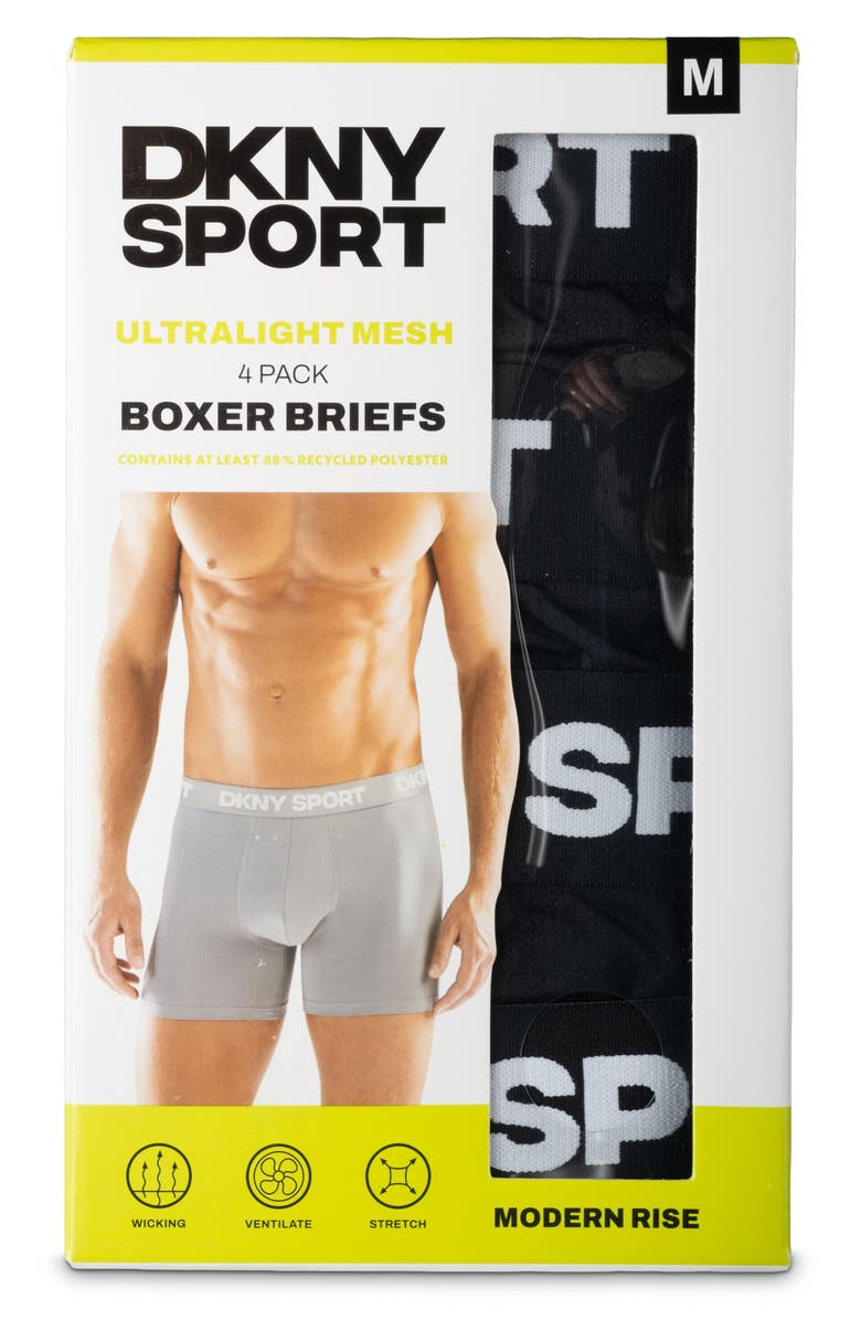 DKNY Pack of 4 Boxer Briefs, Alternate, color, Black/Black/Black/Black