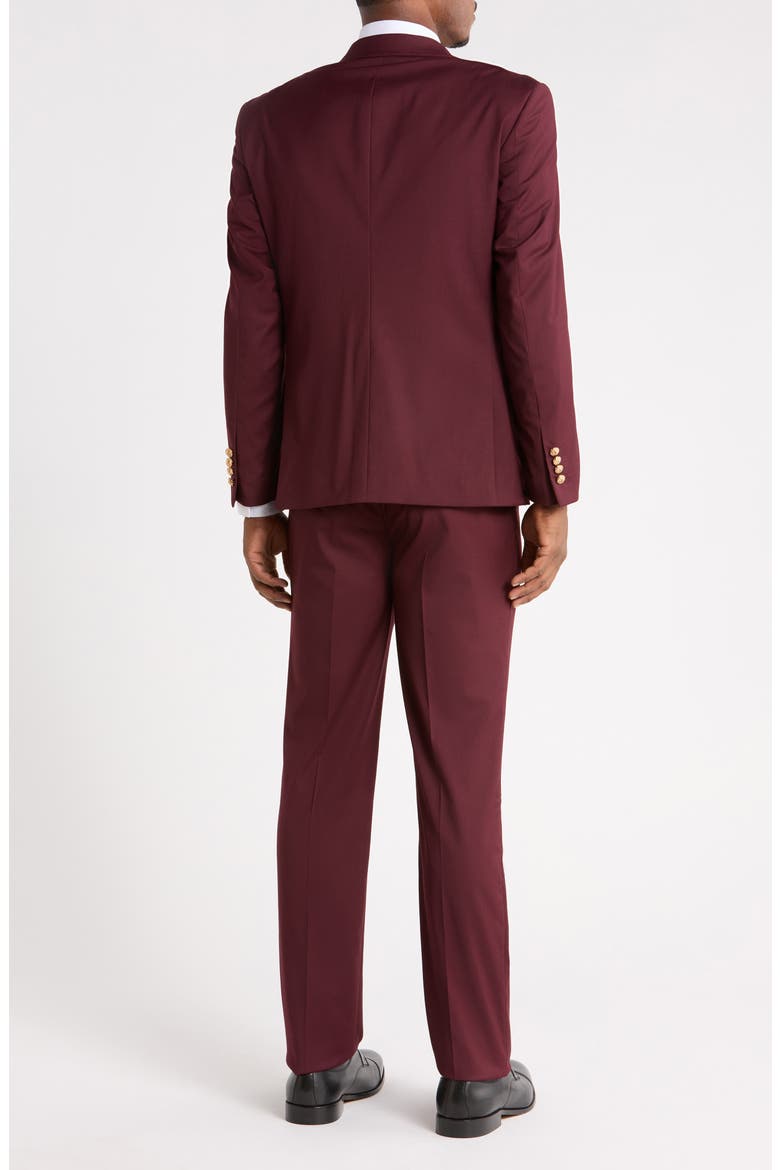 Peak Lapel Double Breasted Suit, Alternate, color, BURGUNDY