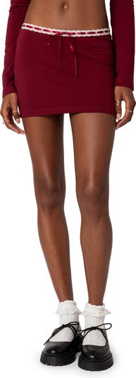 EDIKTED Seline Ribbon Trim Miniskirt | Nordstrom