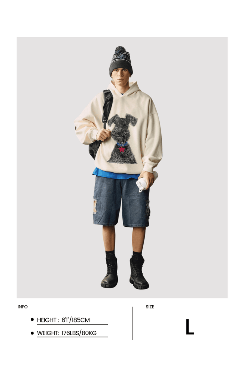 Graffiti Dog Eden Star Hoodie, Alternate, color, Beige