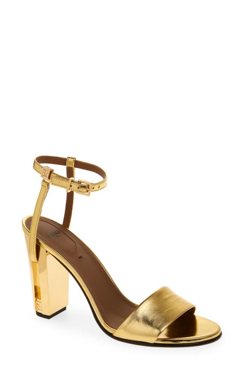 Fendi Delfina Ankle Strap Sandal In Gold