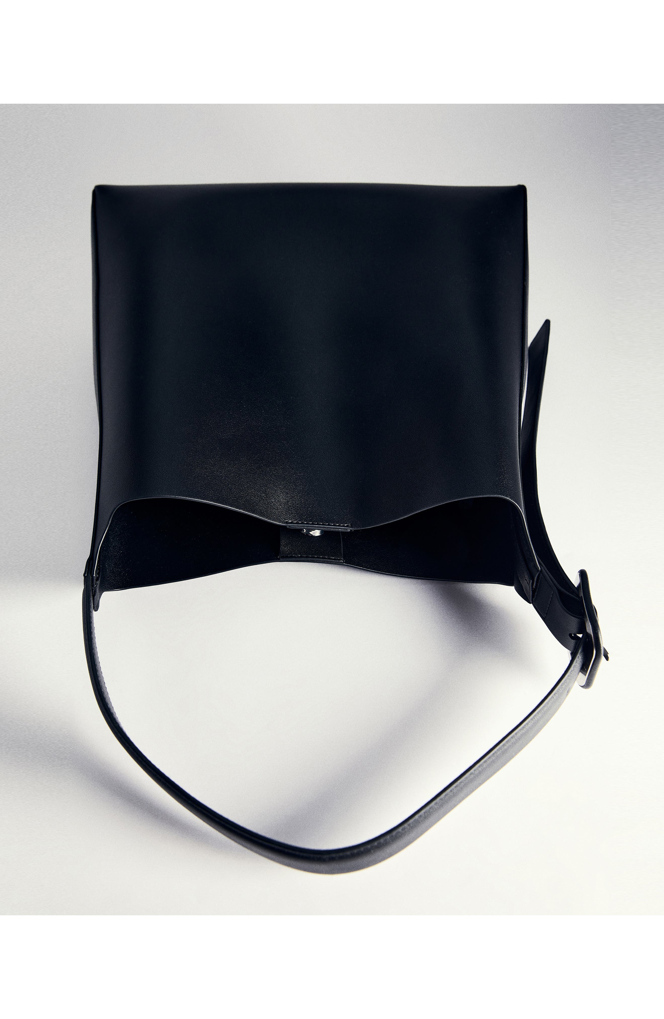 MANGO Buckled Faux Leather Shopper Bag, Alternate, color, 