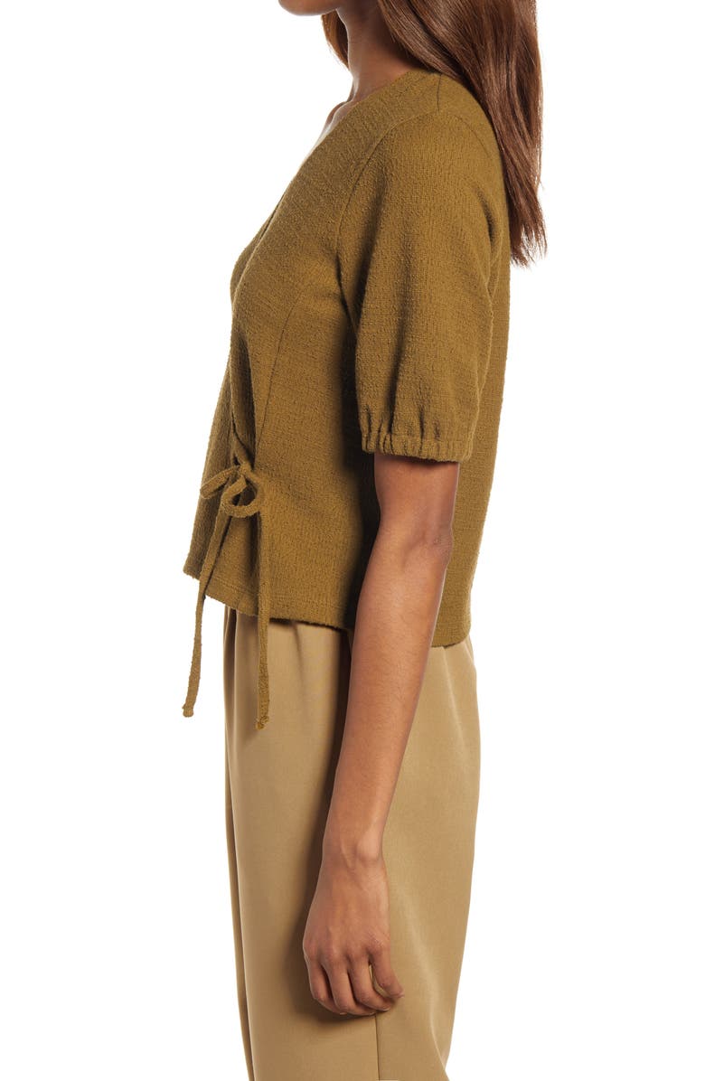 Madewell Texture & Thread Puff-Sleeve Wrap Top, Alternate, color,