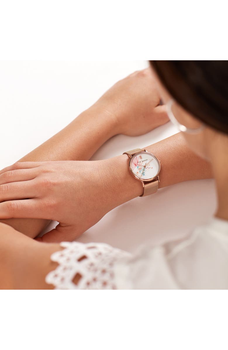 Ted Baker London Phylipa Serendipity Mesh Strap Watch, 37mm, Alternate, color,