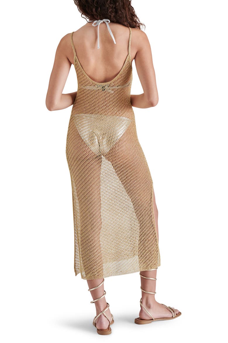 Anisha Sheer Mesh Sleeveless Dress, Alternate, color, GOLD