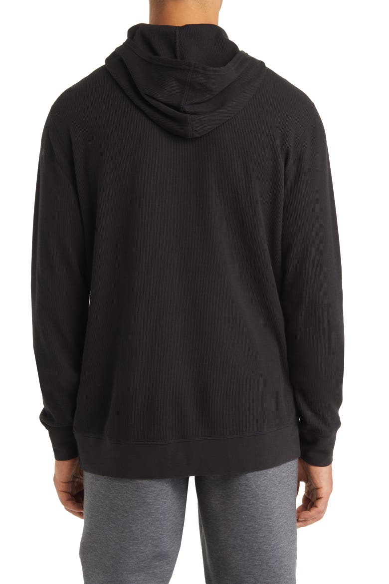 Waffle Hoodie, Alternate, color, BLACK