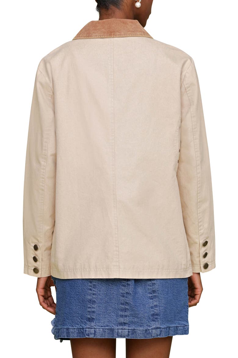 Contrast Collar Barn Jacket, Alternate, color, STONE