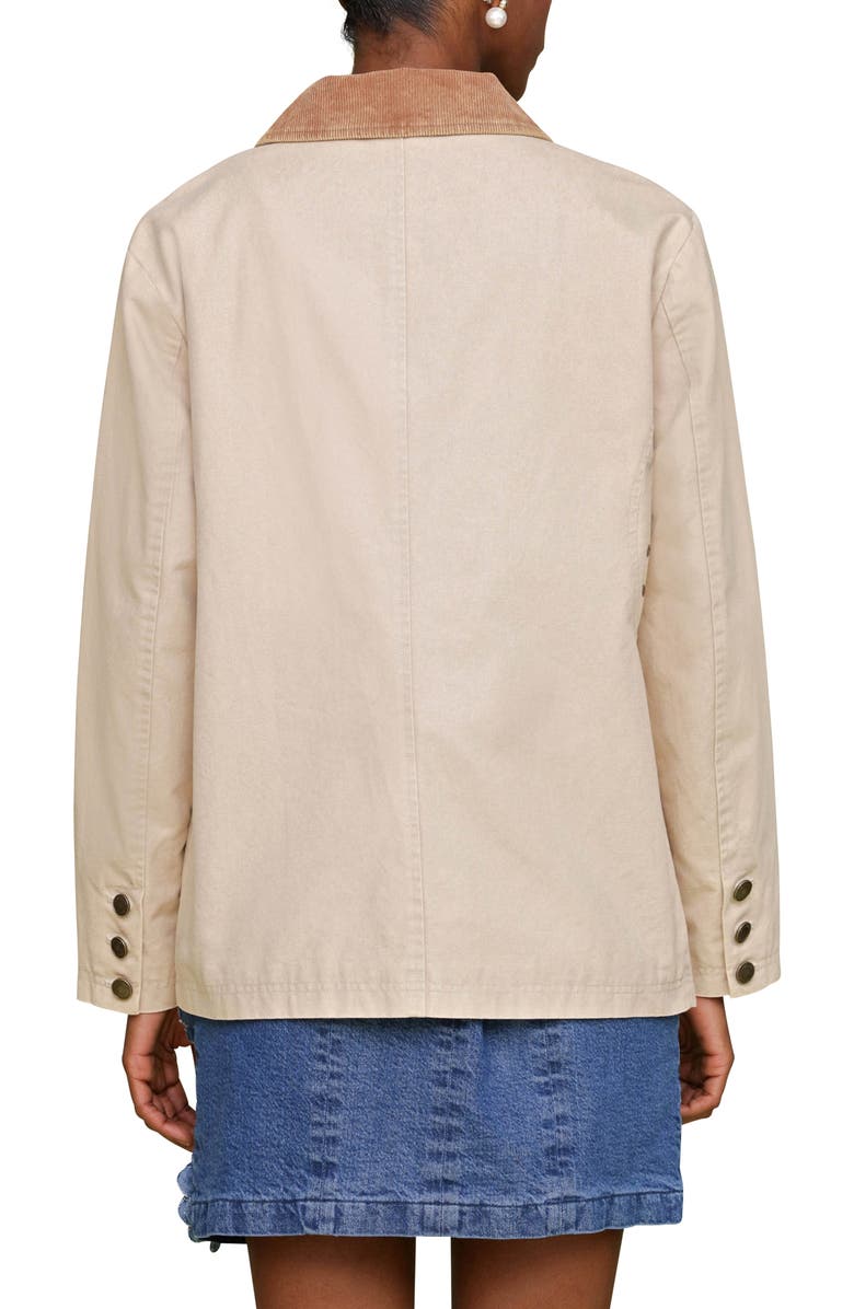 Avec Les Filles Contrast Collar Barn Jacket, Alternate, color, Stone