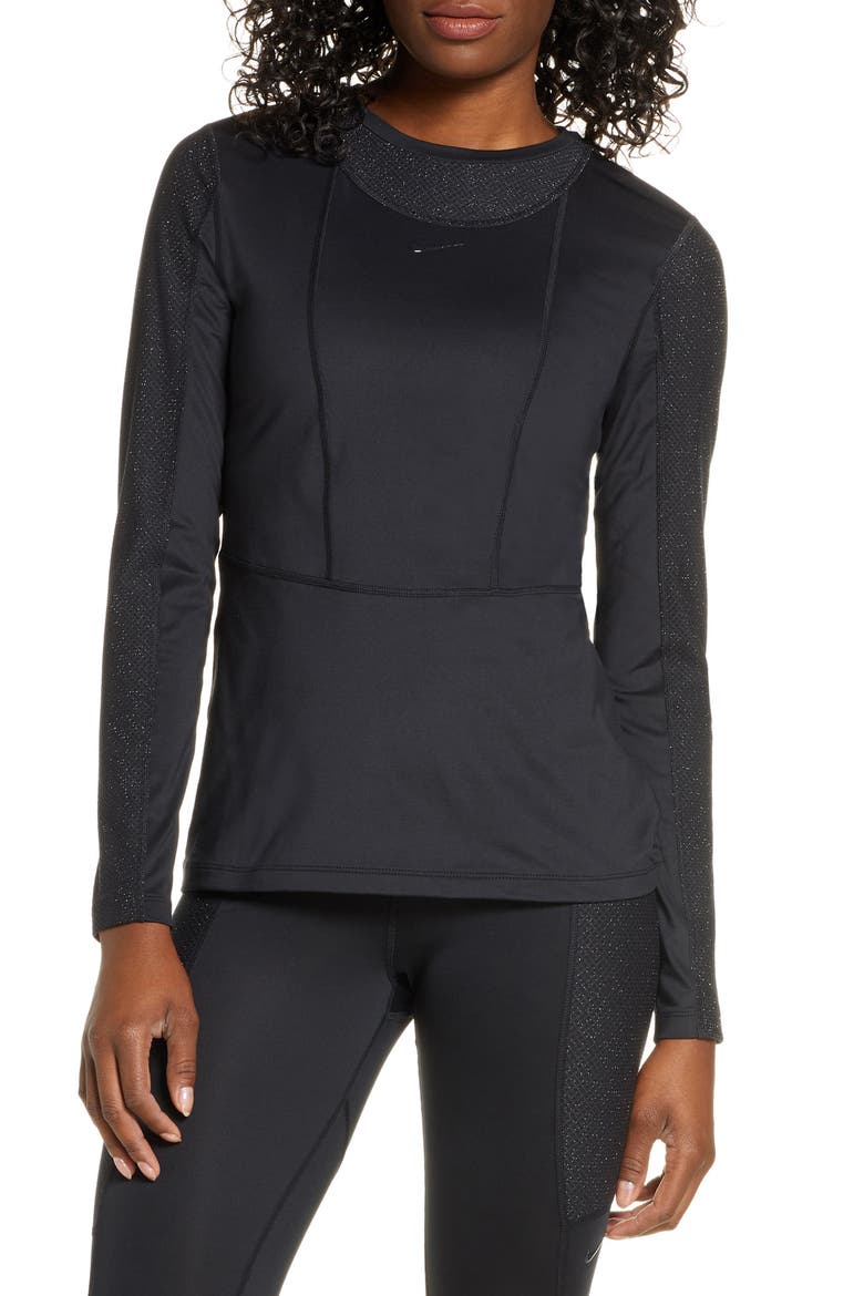 Pro Warm Hollywood Long Sleeve Top, Main, color, BLACK/ CLEAR