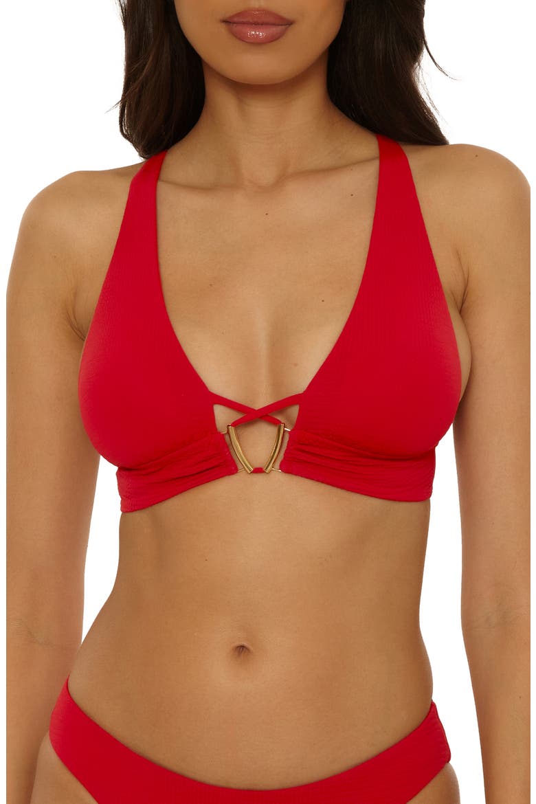 Riviera Halter Bikini Top, Main, color, APPLE