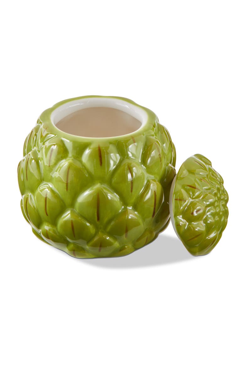 tag Artichoke Lidded Trinket Box Green Earthenware Everyday, Alternate, color, Green