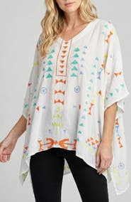 APNY Embroidered V-Neck Tunic Top