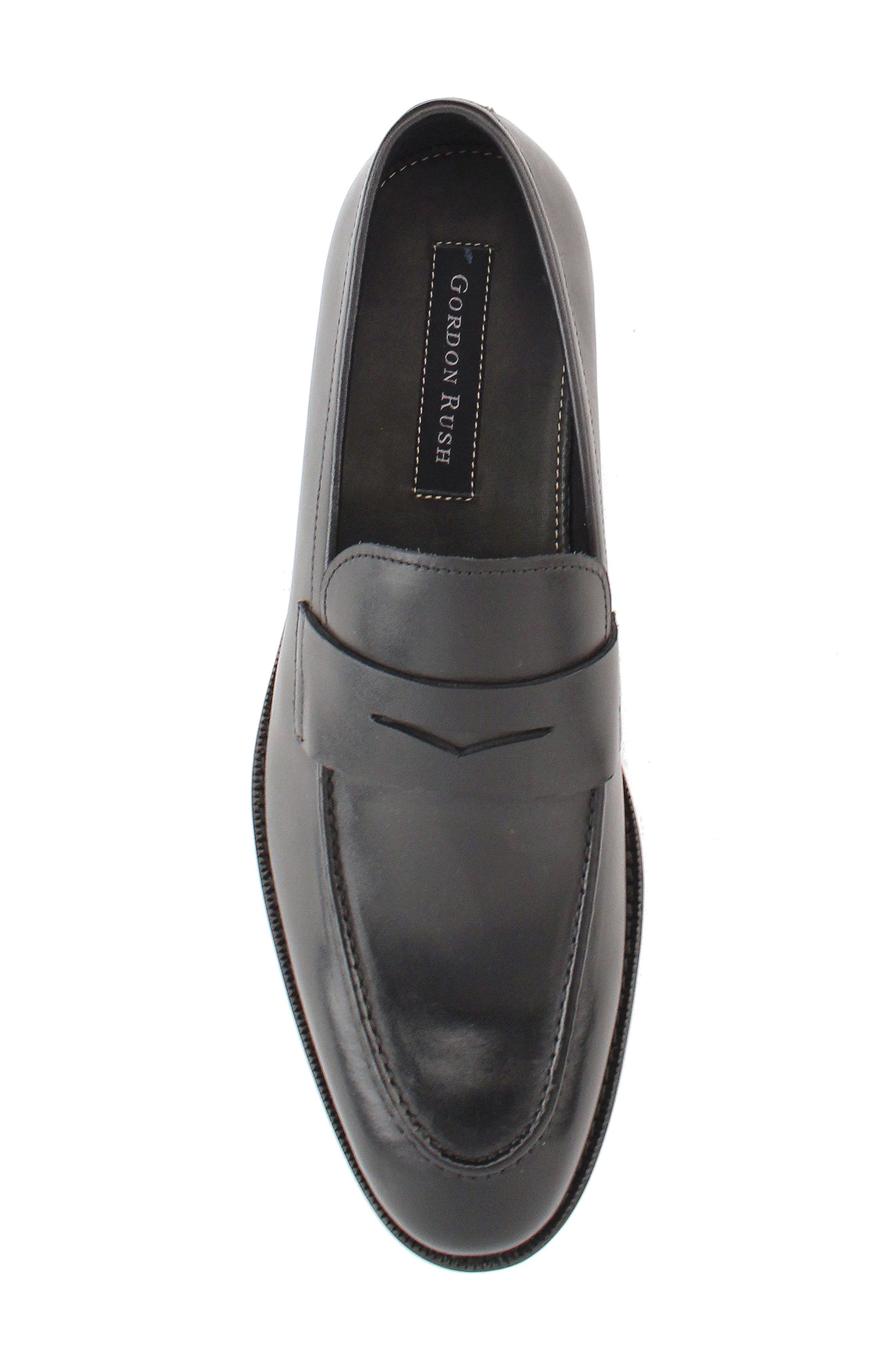 Gordon Rush Henderson Penny Loafer, Alternate, color, Black Leather