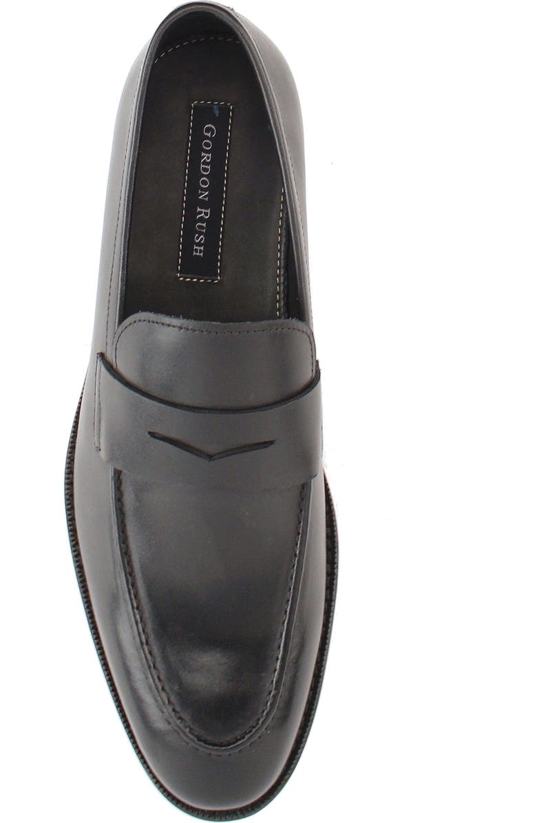 Gordon Rush Henderson Penny Loafer, Alternate, color, Black Leather