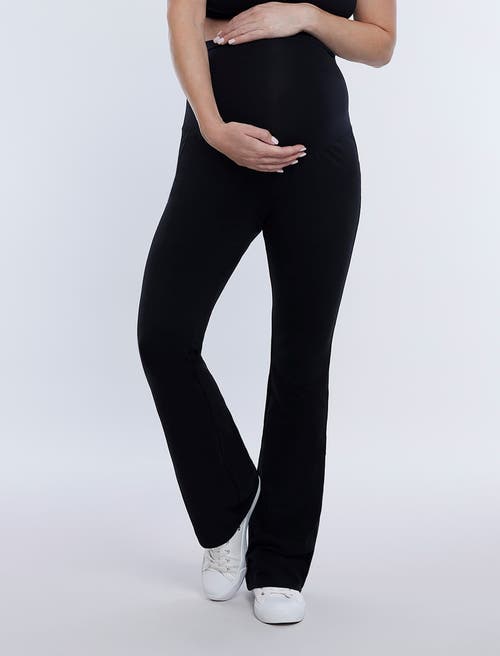 Motherhood Maternity Secret Fit Over The Belly Full Length Flare Leggings In Black
