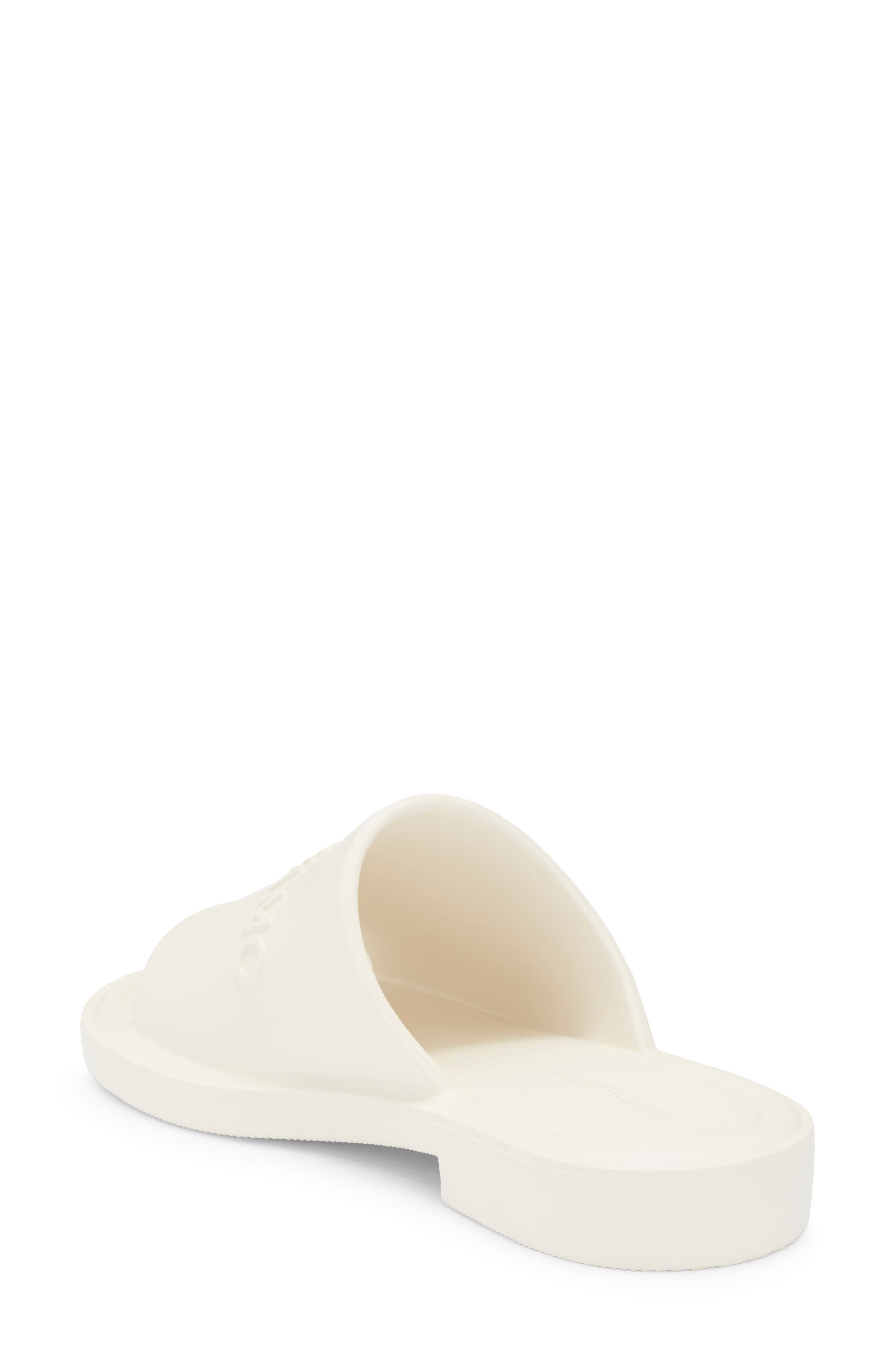 FERRAGAMO Giuneva Logo Slide Sandal, Alternate, color, White