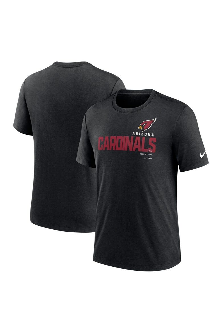 Men's Nike Heather Black Arizona Cardinals Team Tri-Blend T-Shirt, Main, color, Heather Black