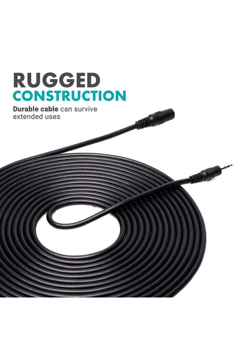 MC20 3.5mm TRS Female to Male Extension Cable - 20ft, Alternate, color, Black