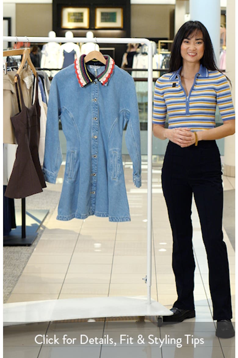 Collared Long Sleeve Denim Minidress video