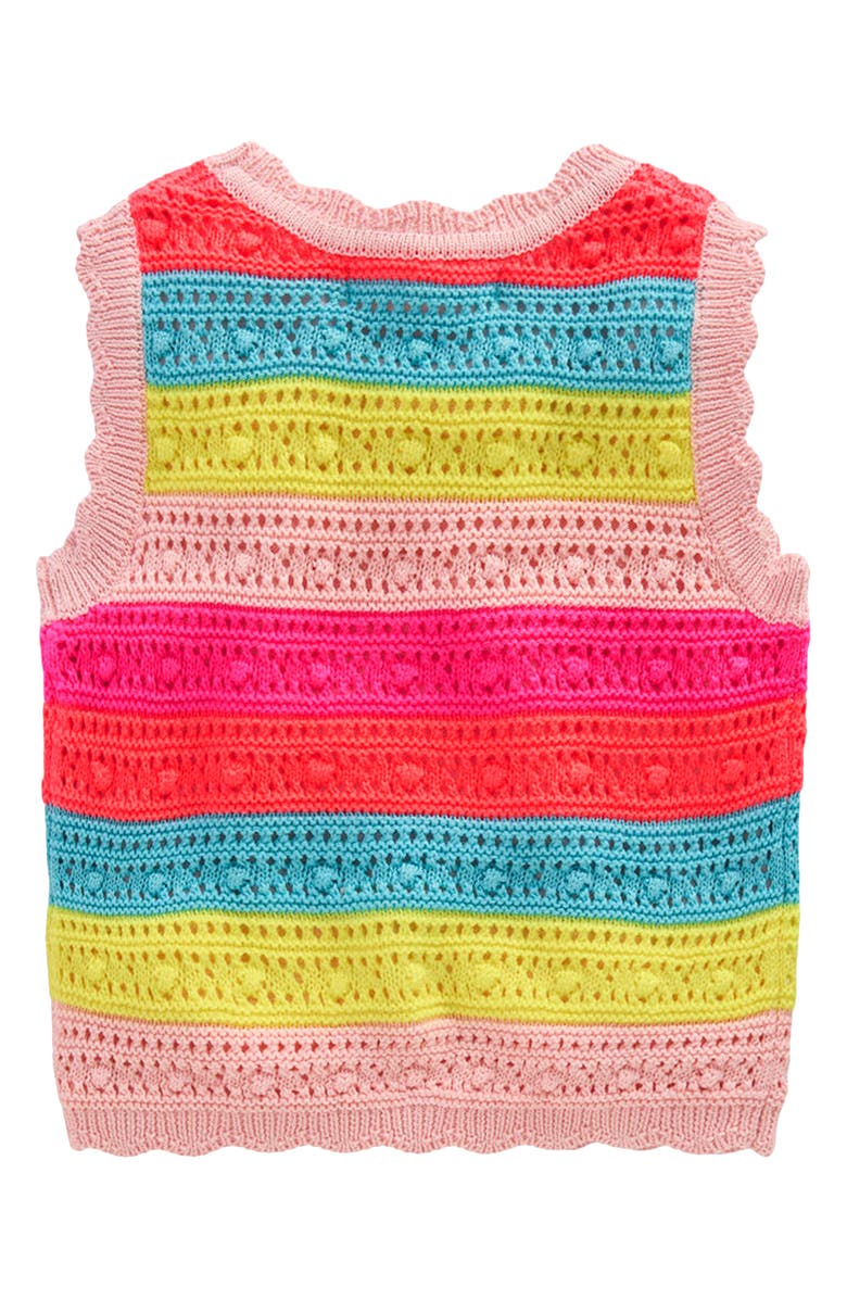 Mini Boden Kids' Textured Knit Tank, Alternate, color, Neon Stripe