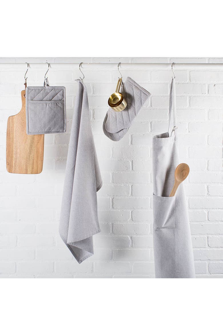 Solid Chambray Dishtowel Set/3, Alternate, color, Gray