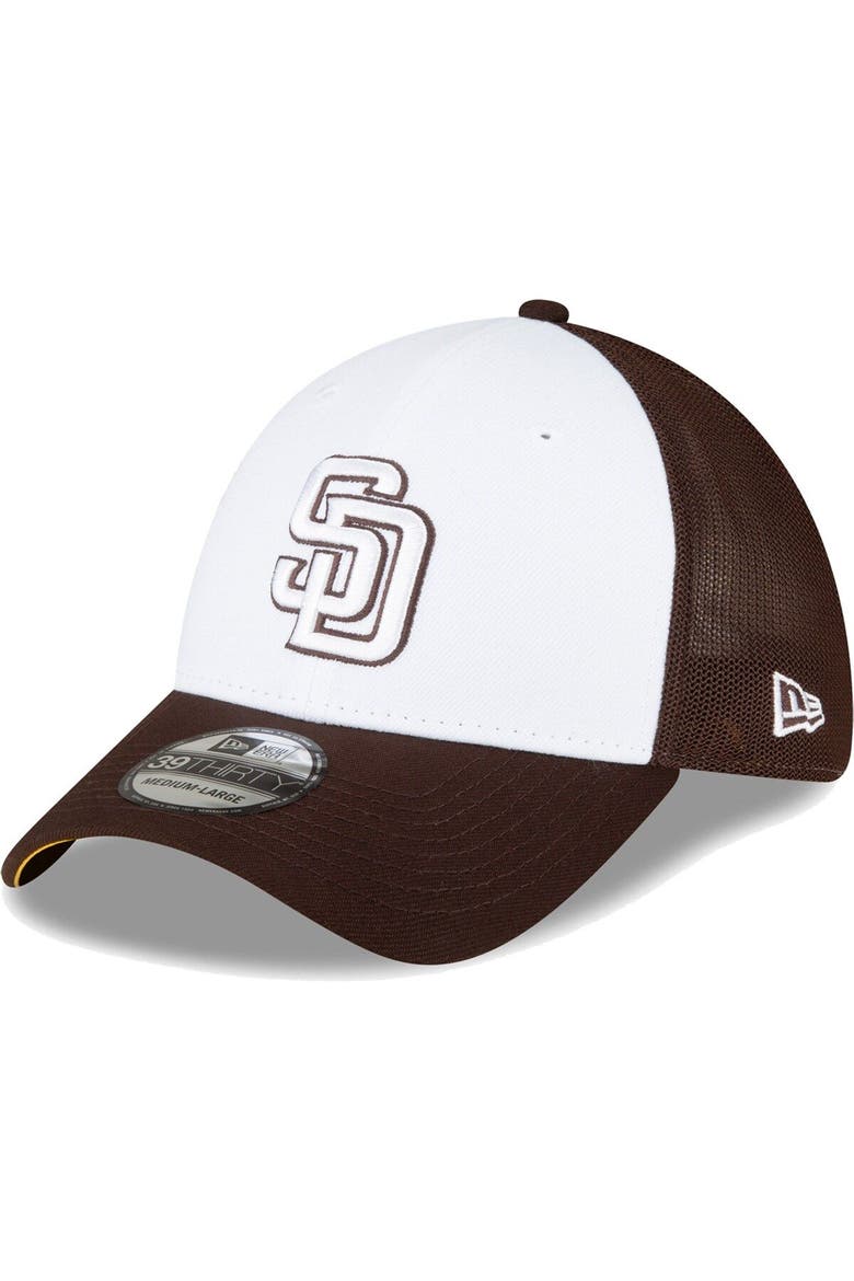 Men's New Era  Brown/White San Diego Padres 2023 On-Field Batting Practice 39THIRTY Flex Hat, Main, color, White