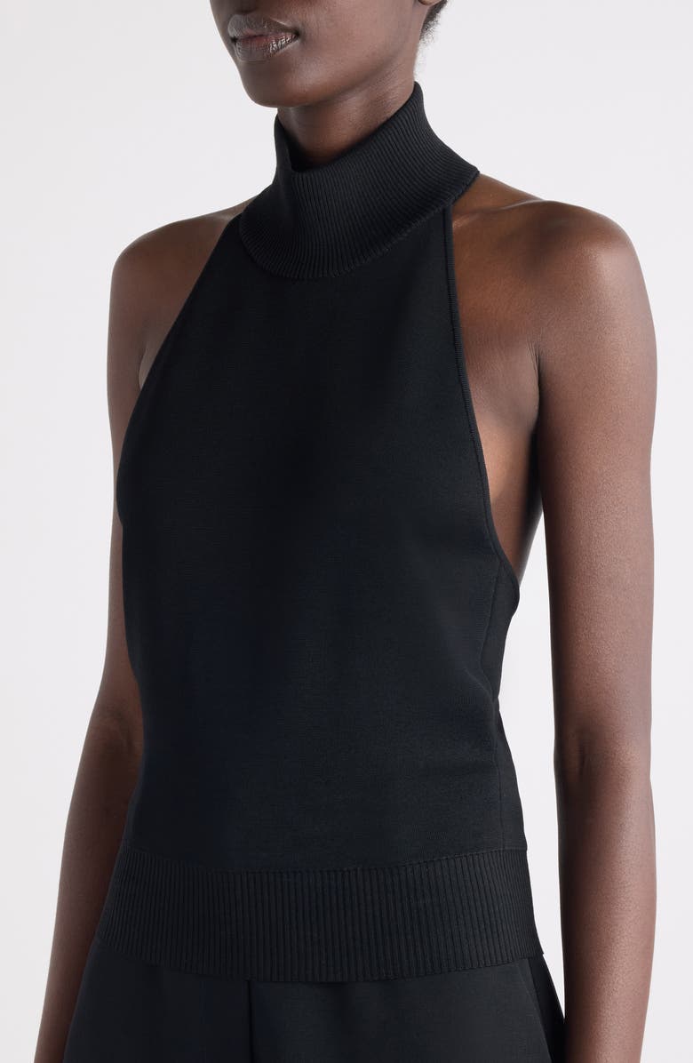 Givenchy High Neck Open Back Top, Alternate, color, Black