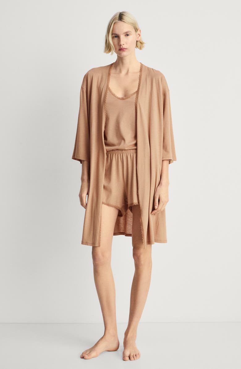 MANGO Cotton Blend Robe, Alternate, color, 