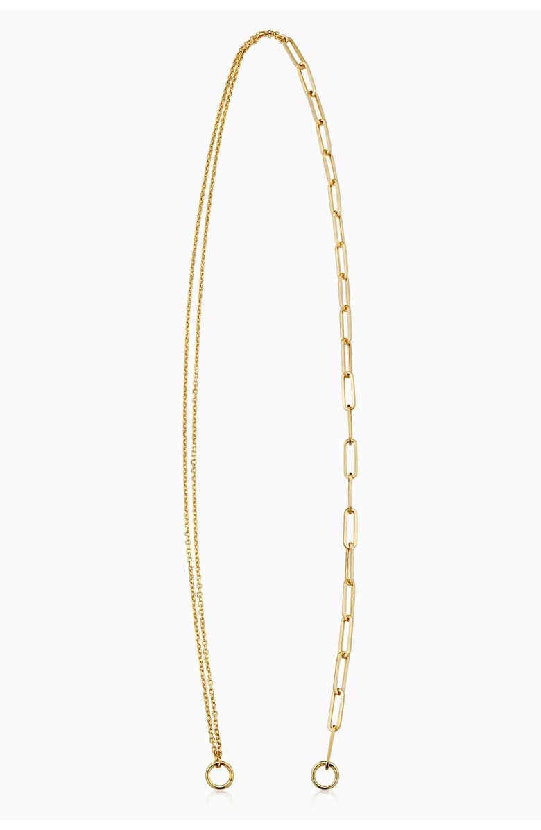 Oradina 14K Yellow Gold Rimini Venice Mixed Link Split Chain, Alternate, color, Yellow Gold