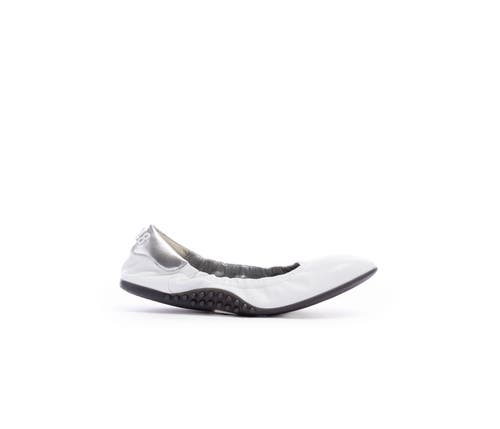 P448 Stella Flat in White/silver 