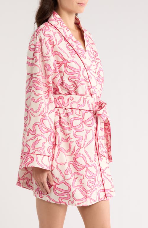 Kilo Brava Print Cotton Robe In Pink
