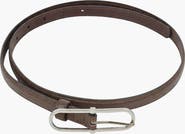 Modenaire Minimal Design Oval Buckle Leather Belt
