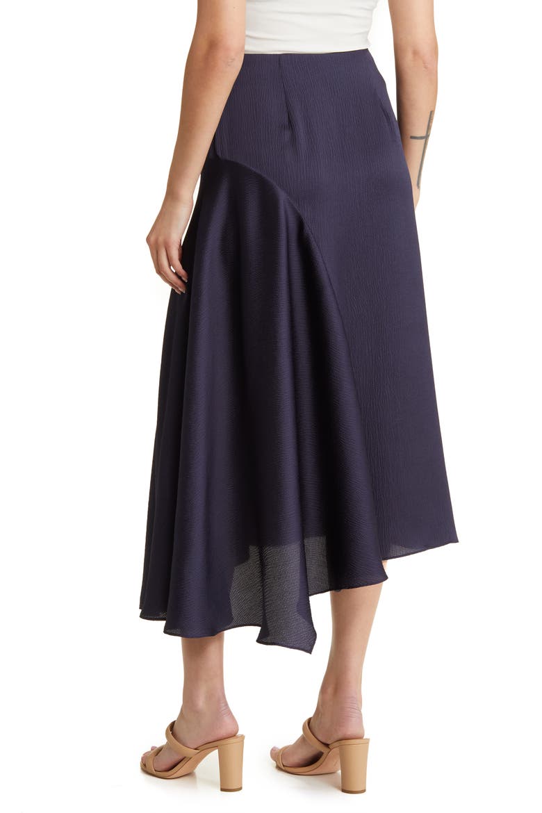 Francic Waterfall Satin Skirt, Alternate, color, NAVY
