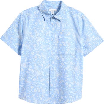 Nordstrom Kids' Patterned Short Sleeve Cotton Button-Up Shirt | Nordstrom