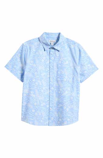 Nordstrom Kids' Patterned Short Sleeve Cotton Button-Up Shirt