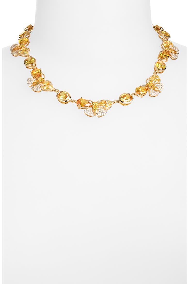 Crystal Butterfly Necklace, Alternate, color, YELLOW