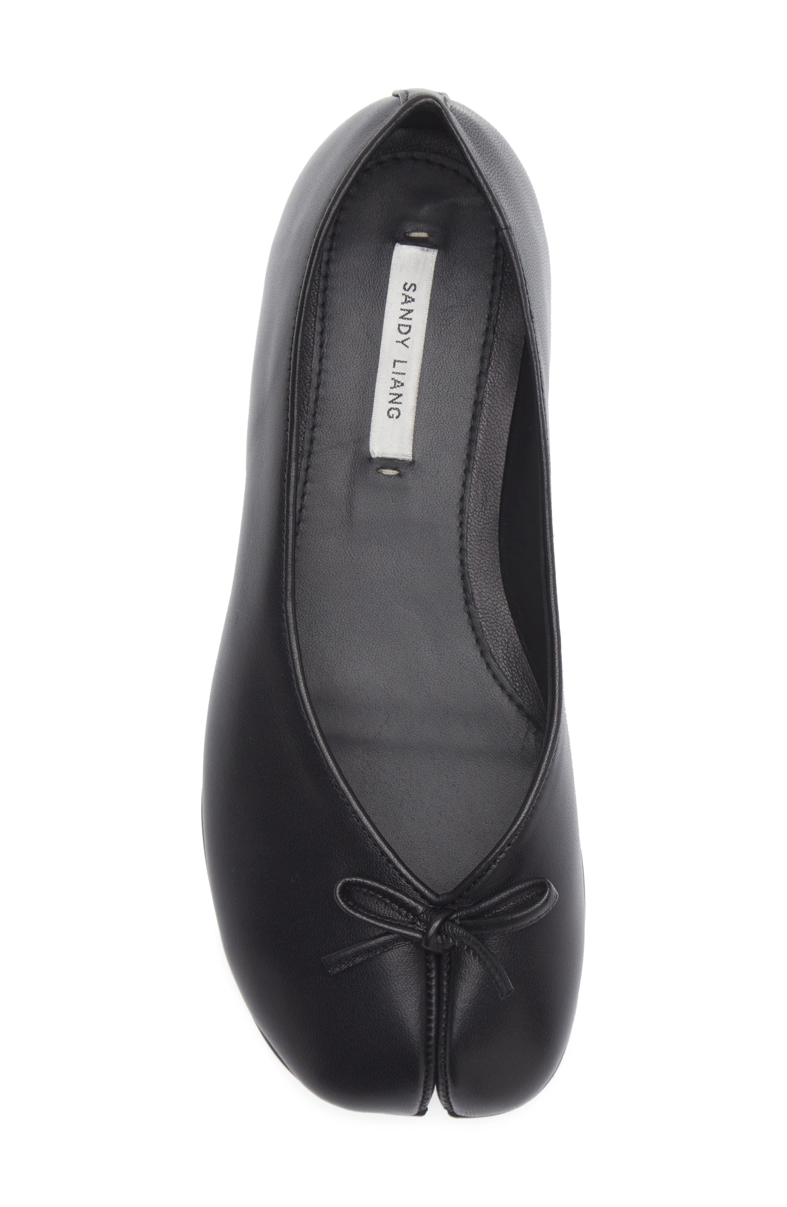 Sandy Liang Split Toe Ballet Flat, Alternate, color, Black