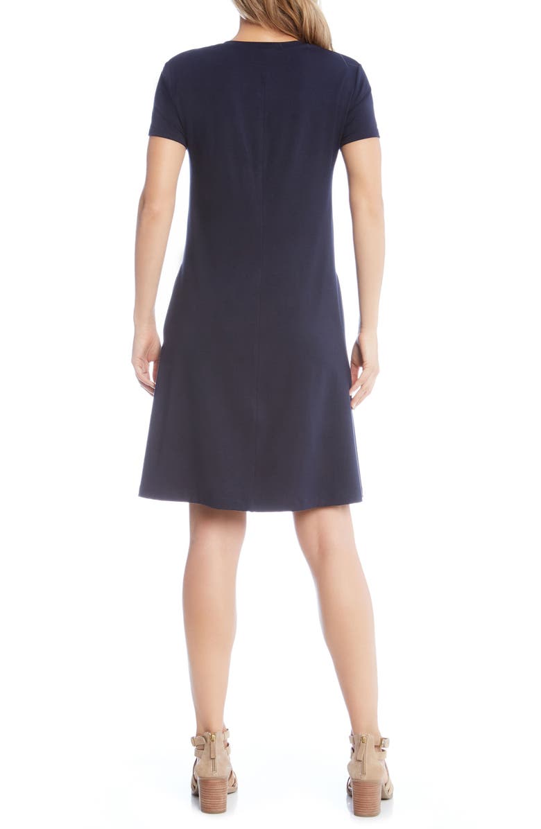 Karen Kane Quinn Pocket Shift Dress, Alternate, color, Navy