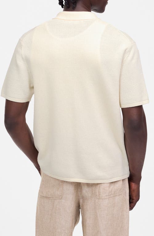 Madewell Tuck-stitch Button-up Sweater Polo In Neutral