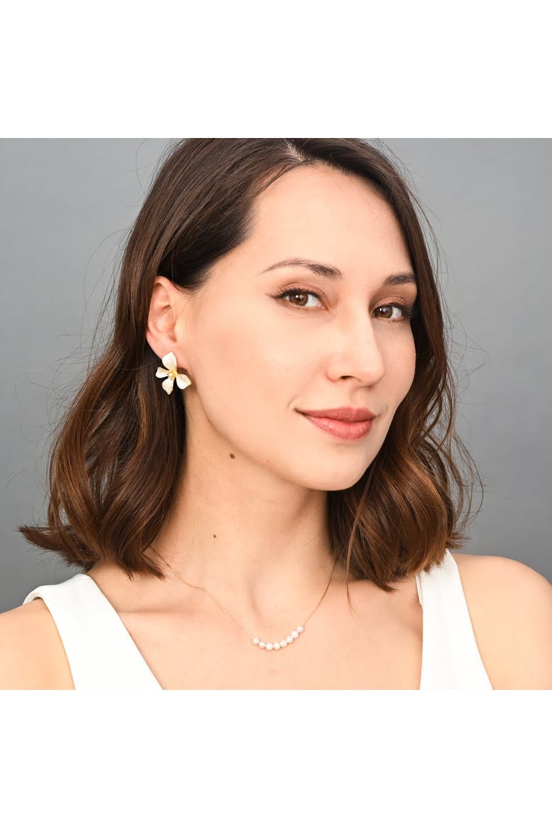 Harmony Pearl Cluster Necklace, Alternate, color, White