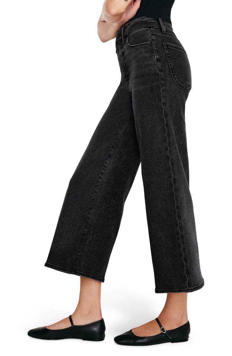 Good American Good Waist High Waist Crop Palazzo Jeans, Alternate, color,
