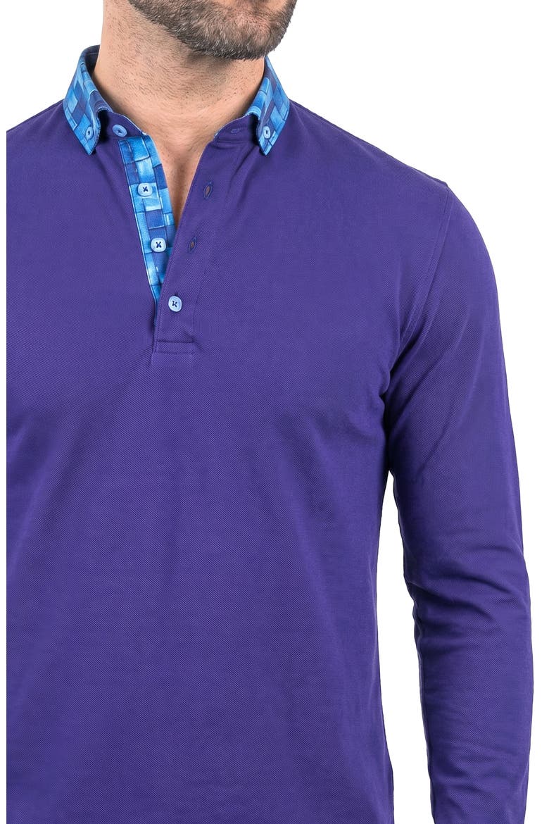Newton Long Sleeve Polo, Alternate, color, BLUE