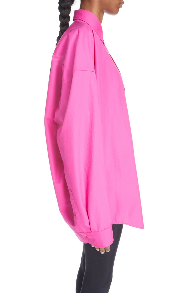 Balenciaga Oversize Cotton Poplin Button-Up Cocoon Shirt, Alternate, color, 