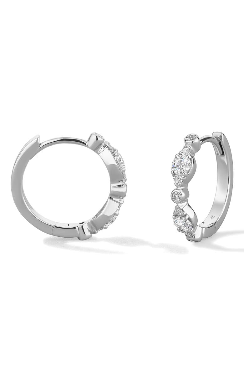 HEARTS ON FIRE Regal Diamond Hoop Earrings, Alternate, color, White Gold/ Diamond