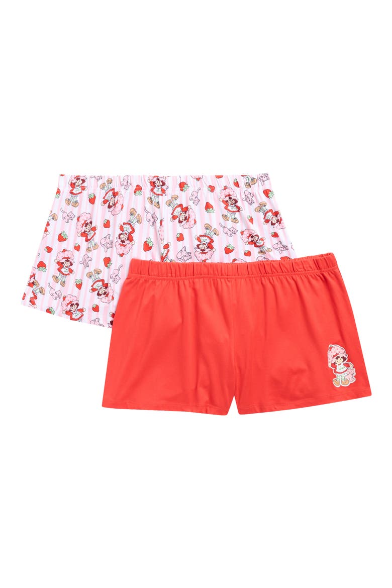 2-Pack Pajama Shorts, Main, color, WHTE/ RED
