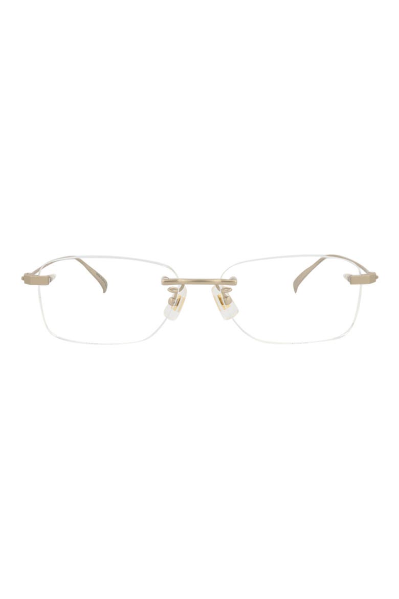 56mm Rectangular Optical Glasses, Main, color, GOLD TRANSPARENT