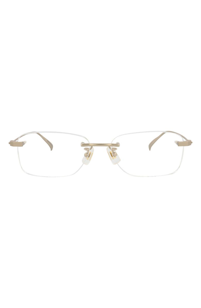Dunhill 56mm Rectangular Optical Glasses, Main, color, Gold Transparent