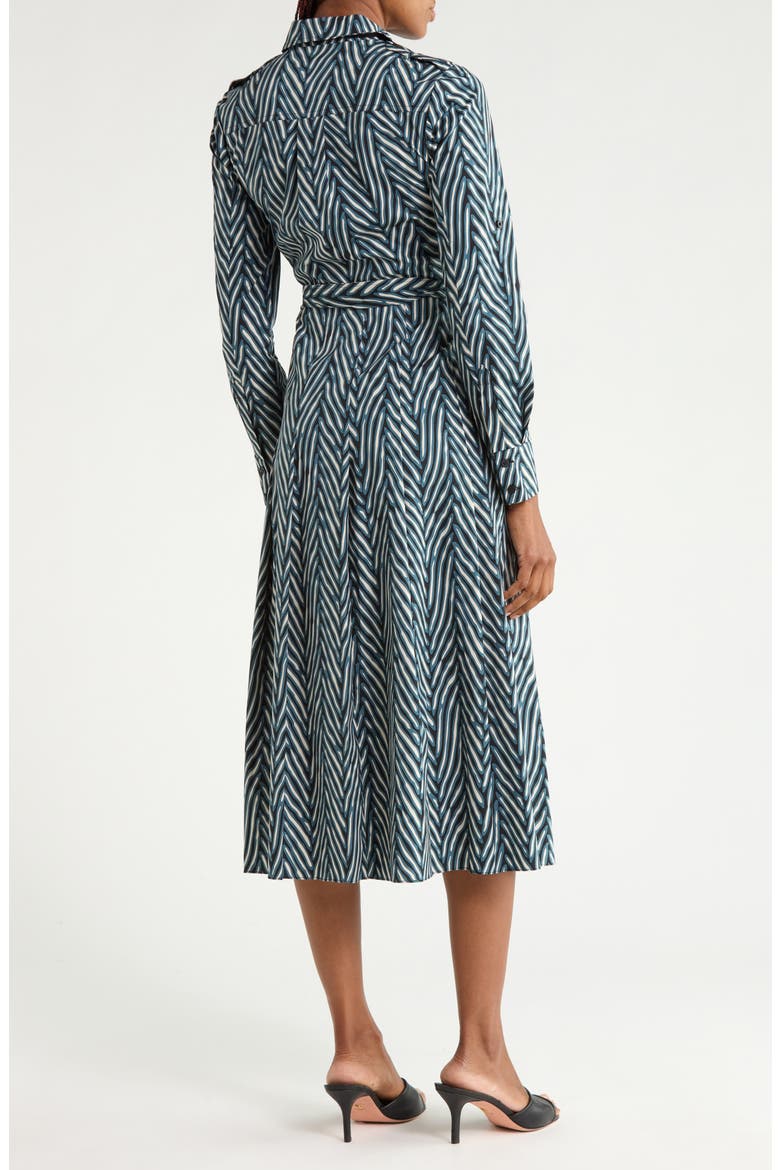 Aspen Long Sleeve Shirtdress, Alternate, color, PIAZZA TIGER MINI PETROL