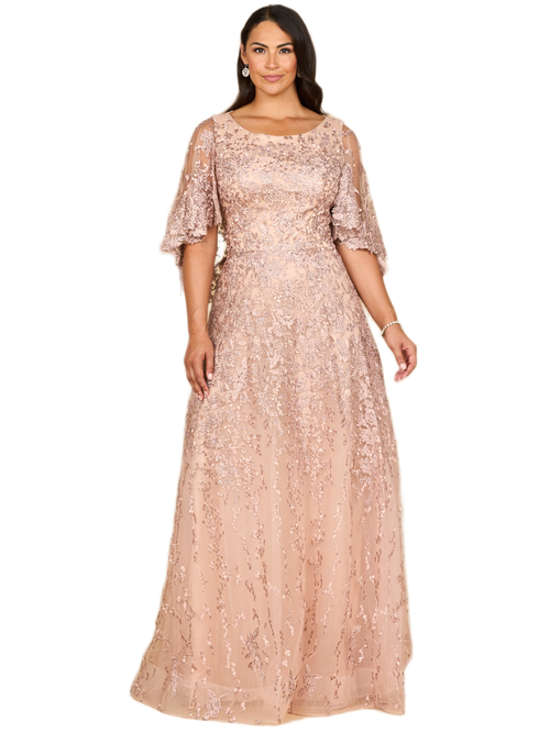Lara New York Cape Sleeve Mother's Gown In Multi